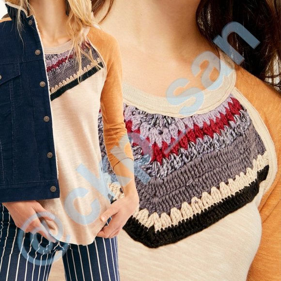 Free People Spring Bound Long Sleeve Top Sz XL - Picture 4 of 10